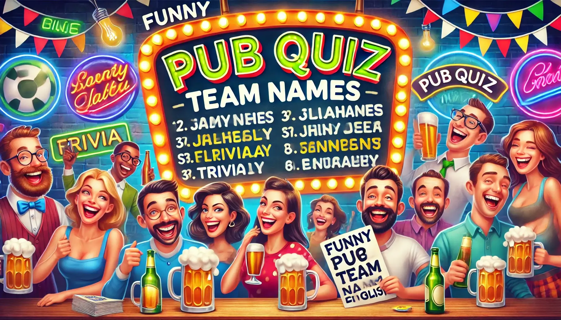 Funny Team Names Pub Quiz